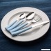 EXZACT WF232W - 16 PCS Cutlery Set - Stainless Steel With Plastic Wide Handles – Comfortable to Hold - 4 x Forks 4 x Dinner Knives 4 x Dinner Spoons 4 x Teaspoons – Service for 4 (Light Blue) - B075VF4SVT